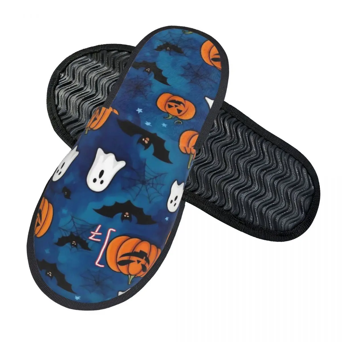Halloween Ghost Pumpkin Spooky Trick Or Treat Witch Slippers Non-slip Cozy Memory Foam Slides Bedroom