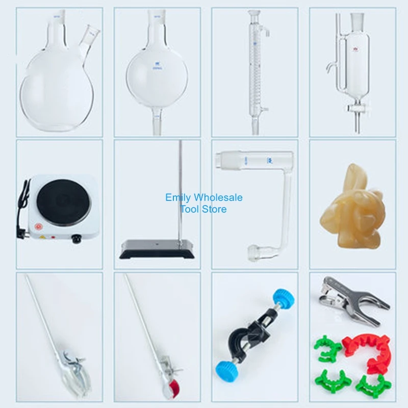 1000/2000ml Essential Oil Extraction Separator Device a full set of Hydrosol Distillation Equipment Graham Condenser