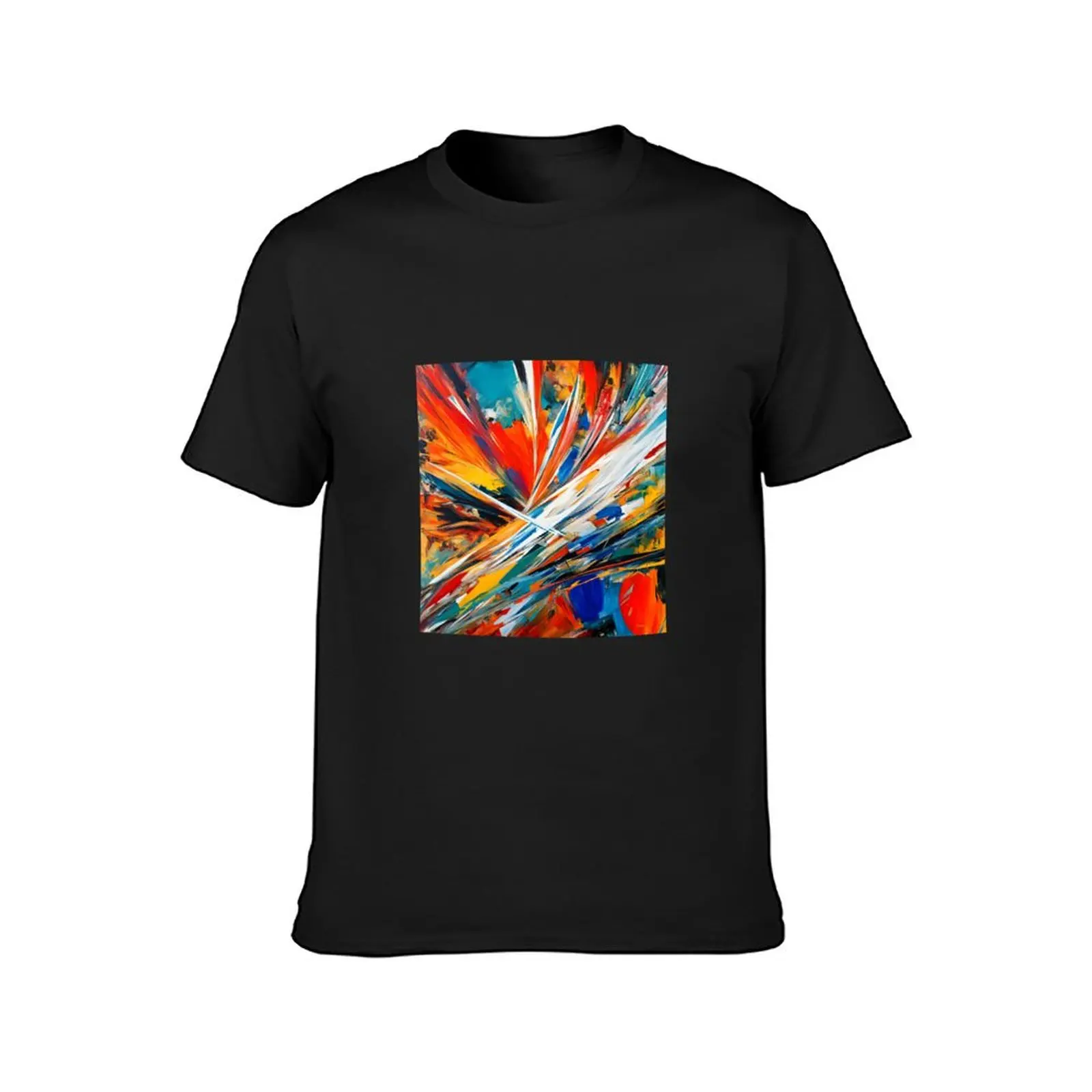 Camiseta de pintura expresiva abstracta para hombres, camisetas divertidas de sudor, Tallas grandes