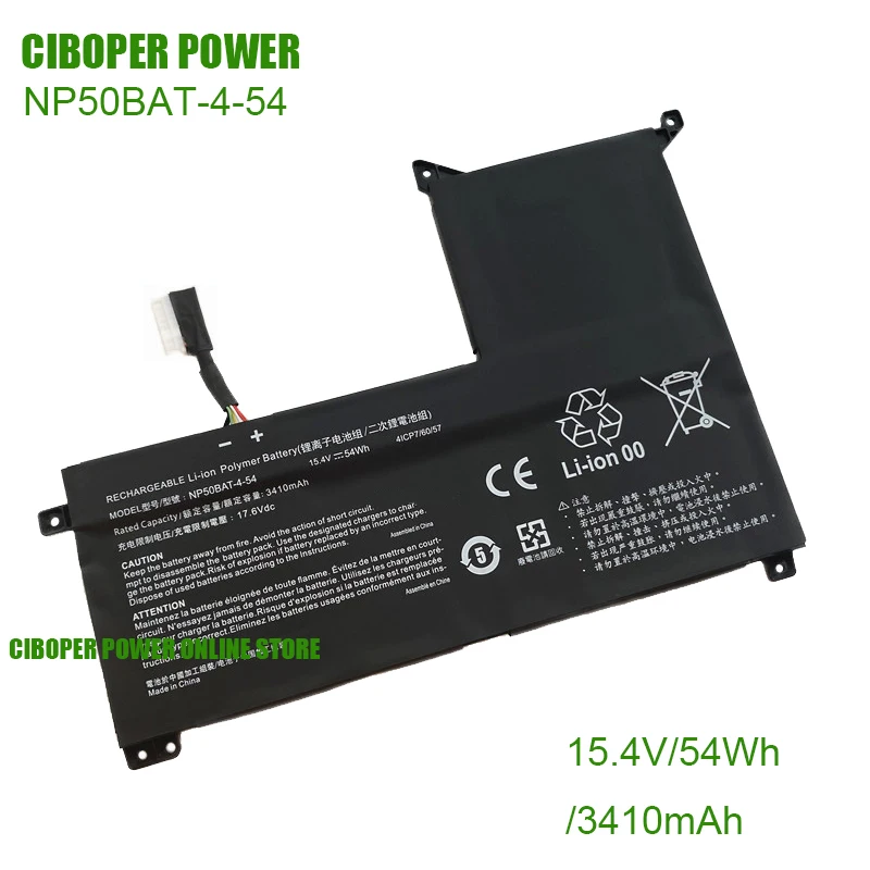 CP Chính Hãng Laptop 4ICP7/60/57 NP50BAT-4 15.2V/49wh/3175MAh Cho XMG Tập Trung, JIANGXIN X15 Xách Tay