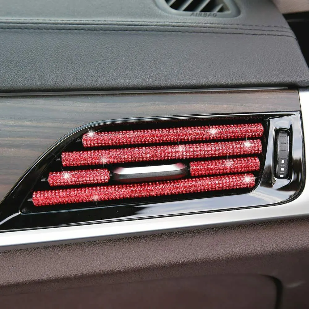 

10X Car Air Conditioner Outlet Trim Decorative Car Bling Kit U Shape Moulding Trim Cover Air Vent Strip Car Styling Accessories