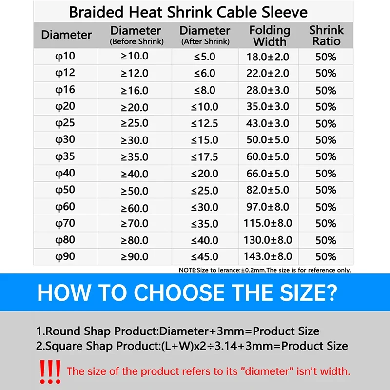 1/10m Heat Shrink PET Braided Cable Sleeve 4mm - 100mm Insulation Tube Flam Retardant Protection Wrap Sheath Wire Organizer