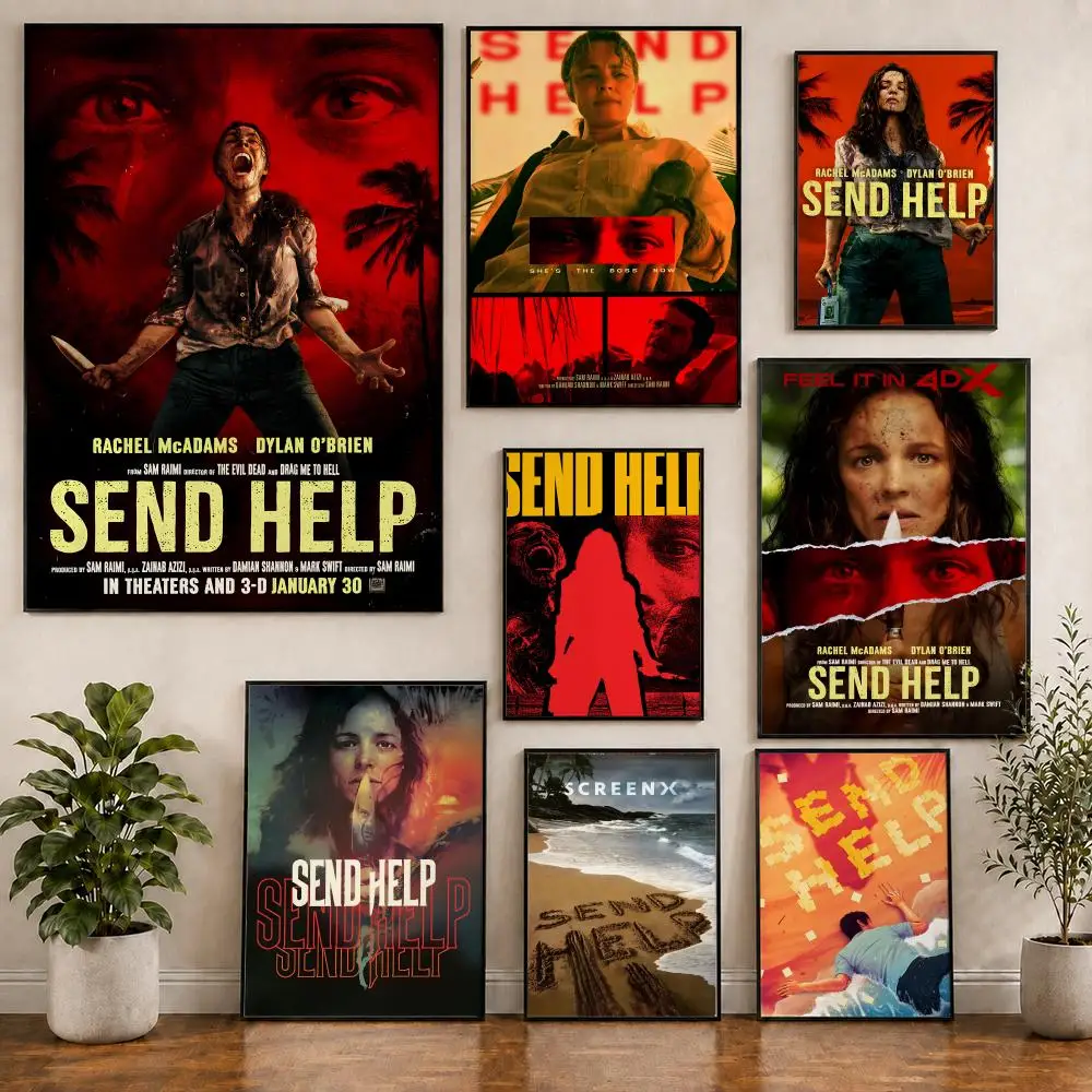 2026 Survival film S-Send H-Help Poster Pvc HD Peel and Stick Modern poster Home Office Living Room Dining Room Wall Decor