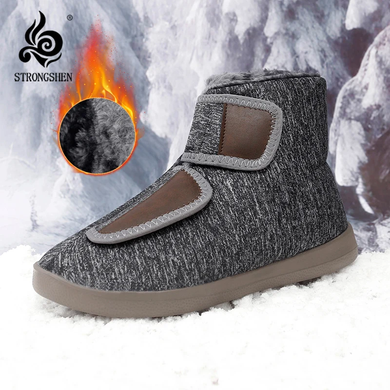STRONGSHEN, botas de nieve para mujer, botas cálidas de invierno, Bota de piel hasta el tobillo, Botas de nieve antideslizantes impermeables para hombre, Botines cortos para mujer