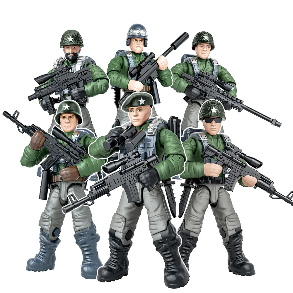 WW2 جنود الجيش العسكريين الحرب العالمية 2 SWAT شخصيات القوة الخاصة تجميع نموذج اللبنات الطوب لعب للأطفال هدية