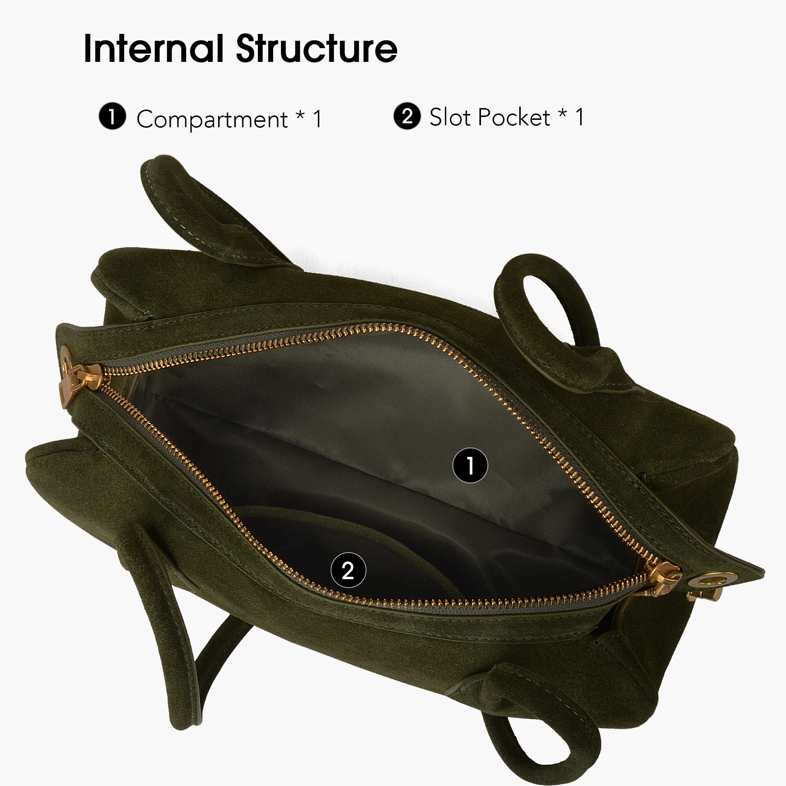 Donna-in Genuine Top Layer Suede Shoulder Bag Pen Container Shape Underarm Handbag Fashion Commute — zdjęcie 4
