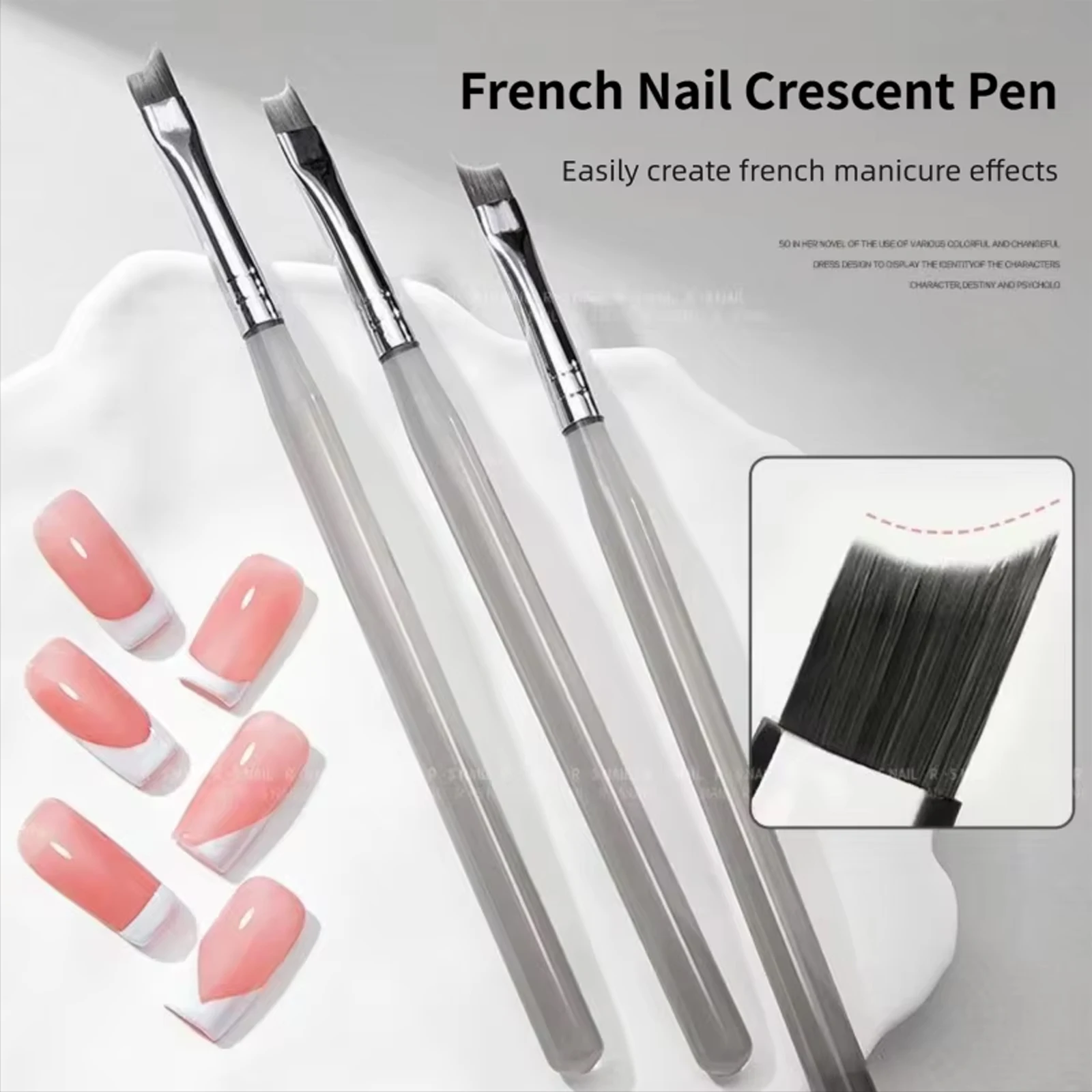 1/10Pcs Professional French Nail Art Brushes Set Half Moon Shape Nail Brush UV Gel Acrylic Painting DIY Manicure Tool