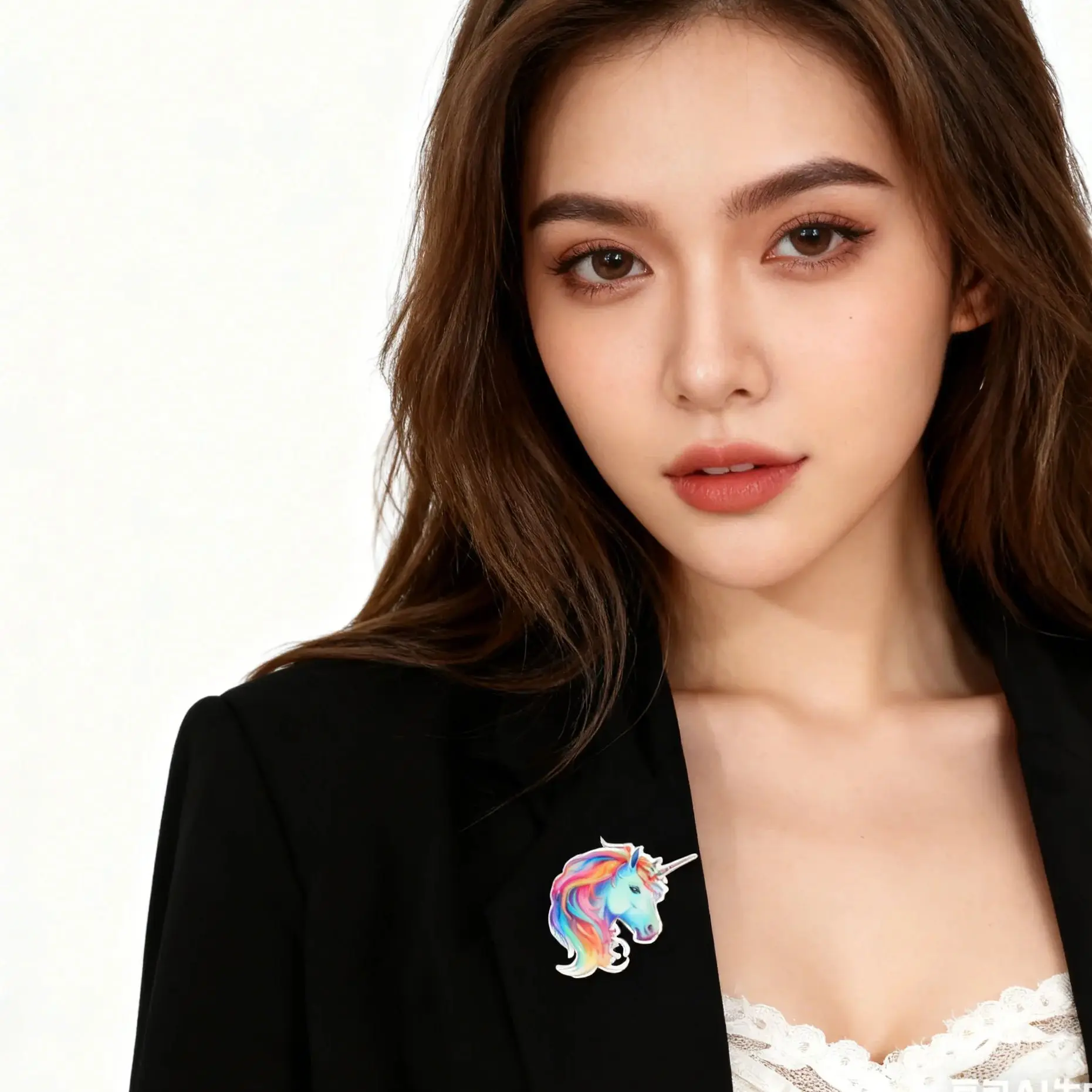 Lucktune الملونة المطبوعة يونيكورن دبابيس الفولاذ المقاوم للصدأ الحيوان دبابيس معدنية الرجال قميص نسائي شارات التلبيب دبابيس مجوهرات هدايا