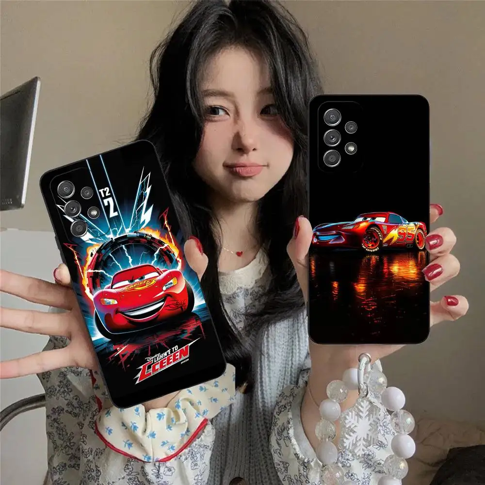 

Cars M-McQueen Phone Case For Samsung S25,S24,S21,S22,S23,S30,Ultra,S20,Plus,Fe,Lite,5G Black Cover