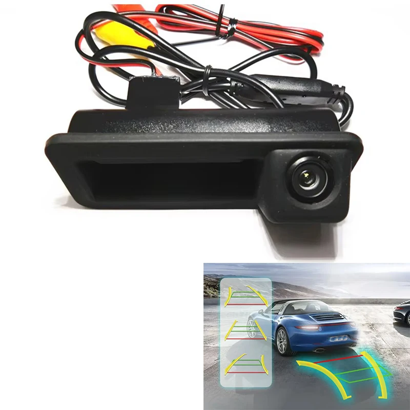 For Ford Mondeo Focus Fiesta CHIA-X Trunk Switch Car Parking Backup Camera 1090K CCD1/3'' Dynamic Trajectory Track