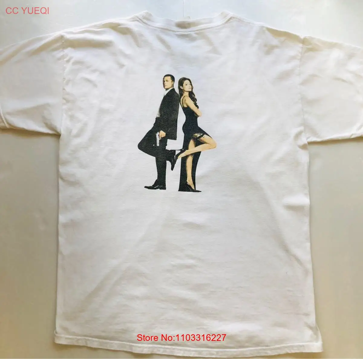 Rhea Mr. Mrs. Smith Brad Pitt Angelina Jolie T Shirt L No.yp1085