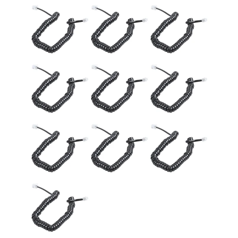 10 unidades 9,3 polegadas preto RJ9 telefone modem bobina cabo de linha