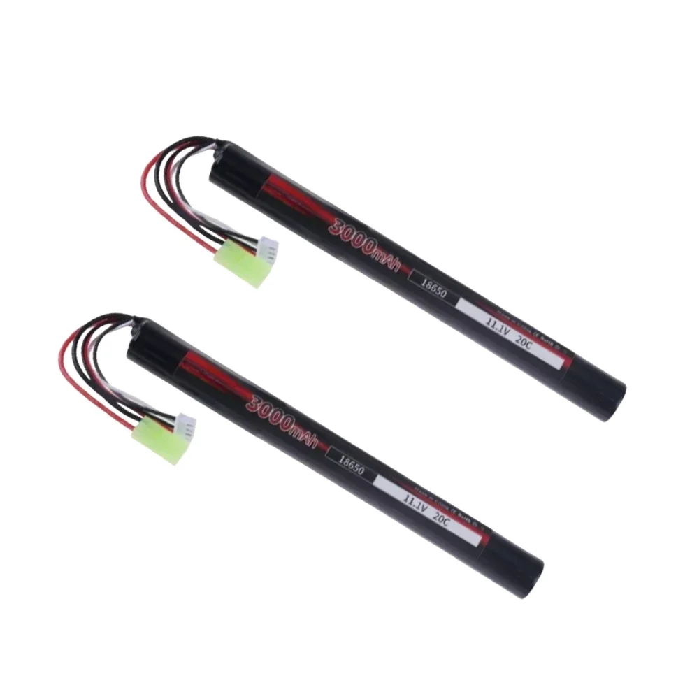 For Mini Airsoft Gun RC Model Toys Accessories 3S 11.1V 3000MAH 18650 Lipo Rechargeable Battery Small Tamiya Plug