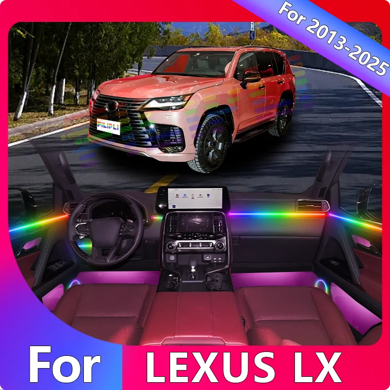 

FILIPLI For LEXUS LX For 2019 Smart Music Dynamic RGB LED Strip USB 12V Powered RGB LED Strip with Smartphone Sync Auto Dimming