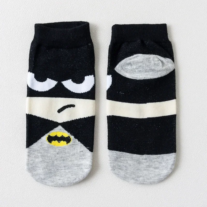 Batman Cartoon Women Boat Socks Fashion Low Tube Invisible Socks Novelty Sokken Non-slip Breathable Anime Unisex Men Short Socks