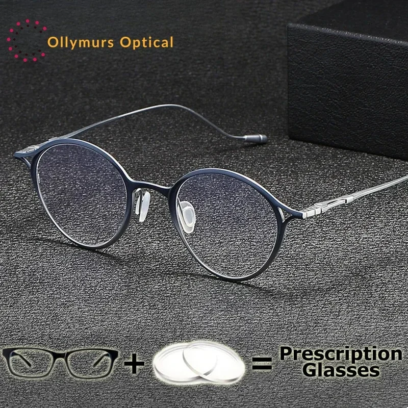 Ollymurs  Frame Thin Lenses AsphericGlasses Ultra Light Customize Astigmatism LensesHigh End Pure Titanium IP Prescription
