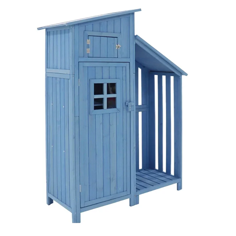 

2026 Large Eco-Friendly Wooden Timber Garden Storage Cabinet Waterproof Indoor/Outdoor Home Balcony Patio Tool Equipment Shed Ho