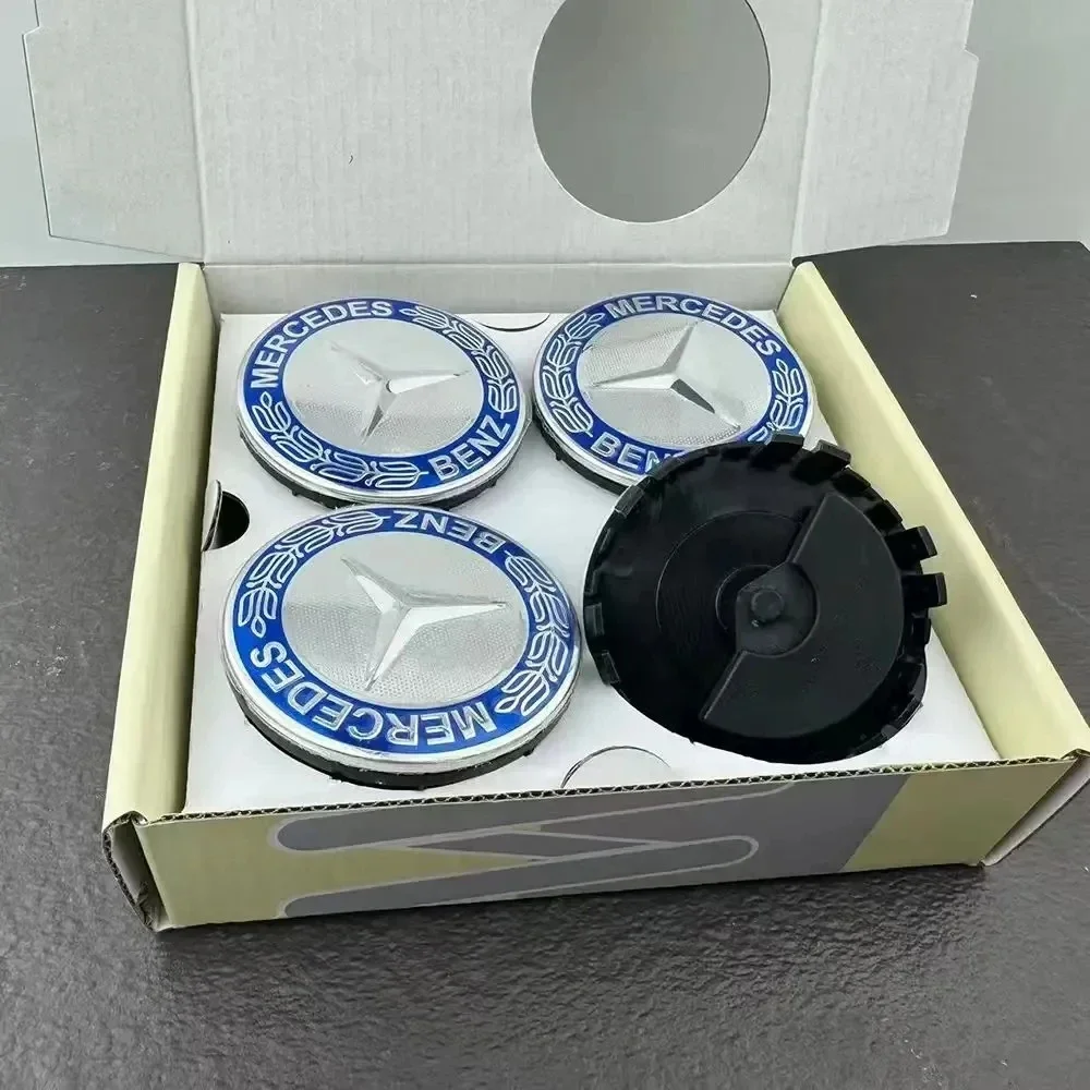 Mercedes Benz AMG a C GLC GLA GLK GLE 75mm Floating Center Caps Car Wheel Hub Covers Compatible with W205 W204 W203 W212 W211 W2