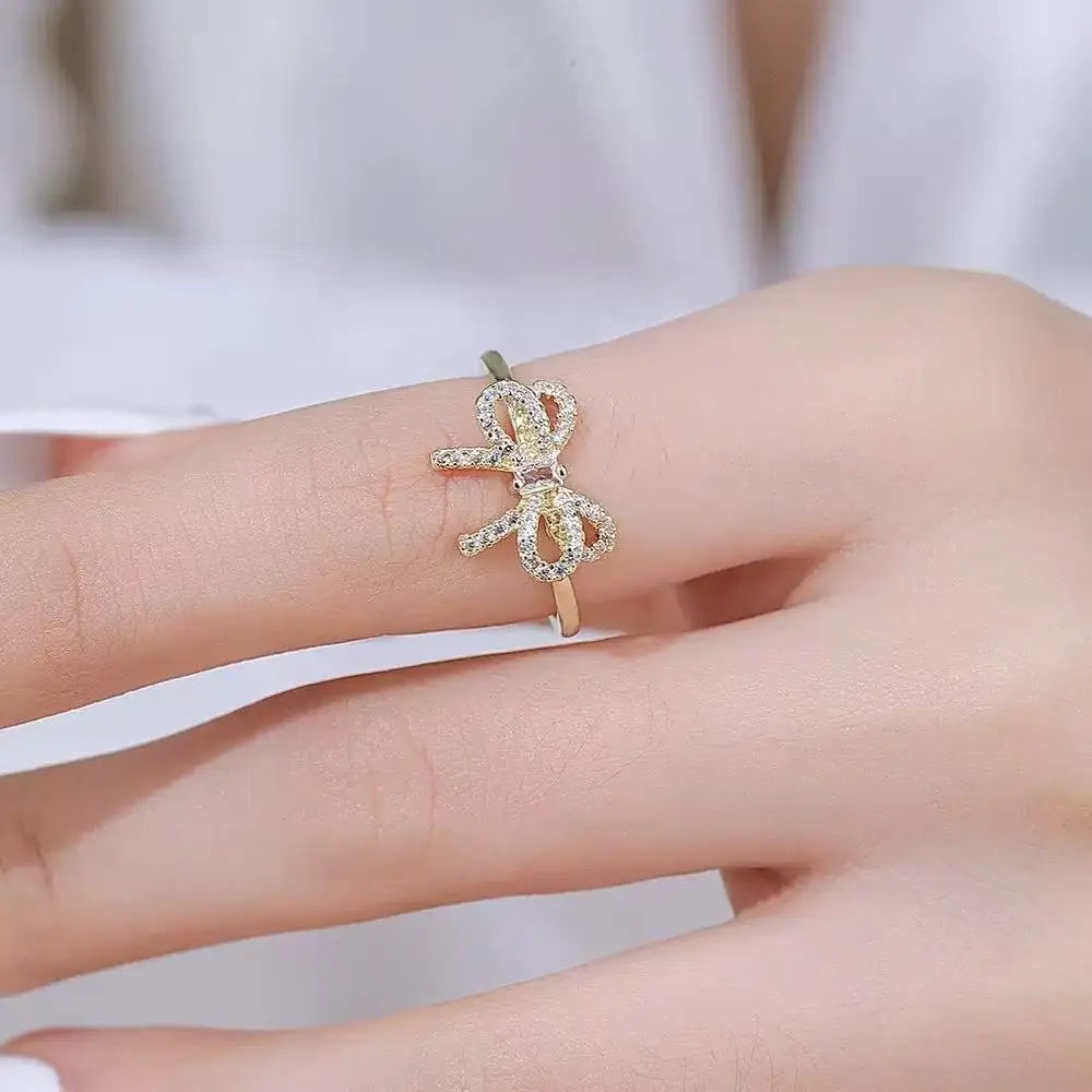 1PCS Exquisite Fashion Aesthetic Design Butterfly Zircon Women's Ring, Perfect For Daily Banquets To Wear Jewelry Gifts