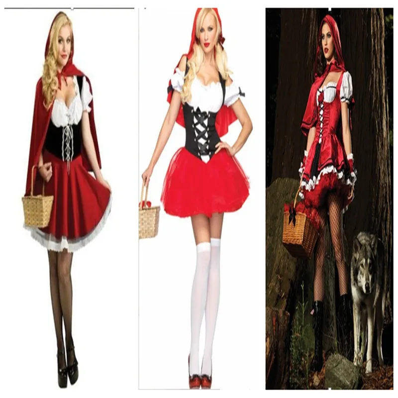 Halloween Role-playing Little Red Riding Hood Fairy Tale Wolf Grandmother Robe Uniform Set Stage Performance Costume