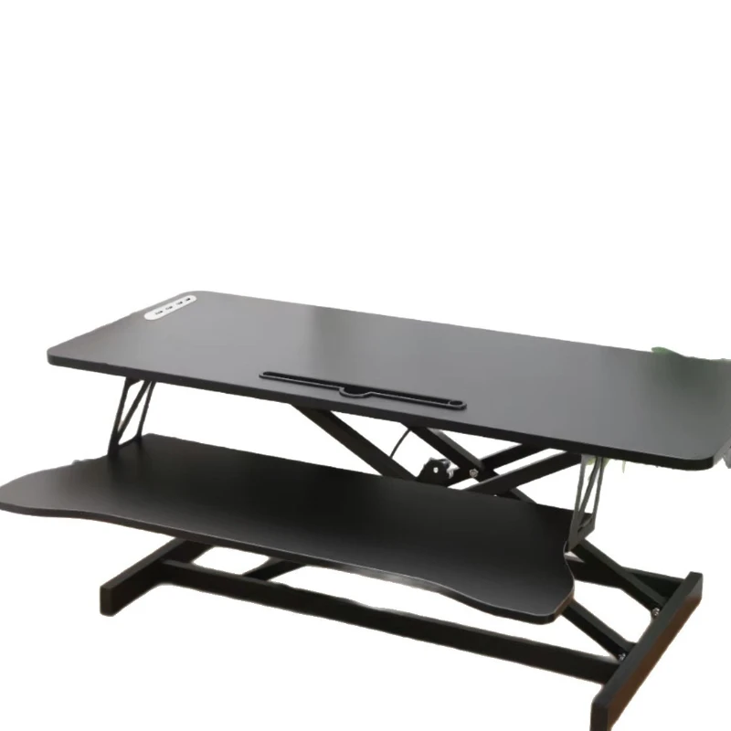 Modern and simple, office pneumatic lifting table with keyboard support, with USB port