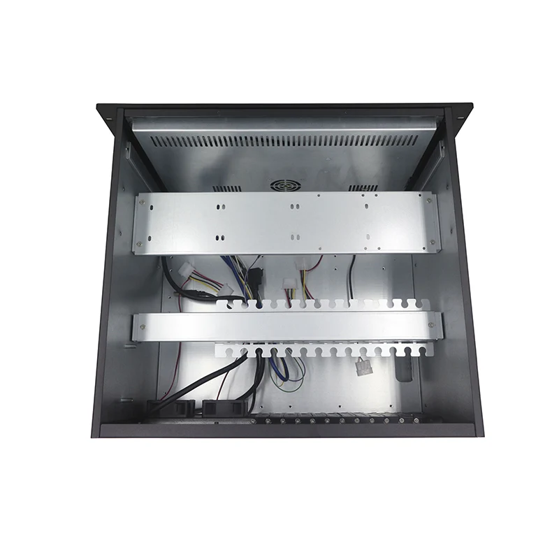 Chassi integrado montado em rack 7U com chassi de computador de servidor industrial com tela HD de 17,3 polegadas