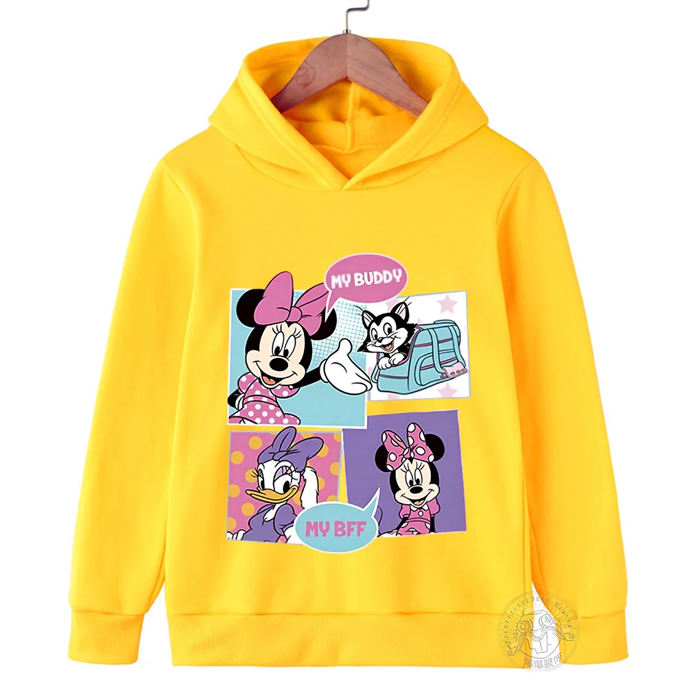 Disney Women's Sweatshirts Comic Anime Mickey Minnie Mouse Hoodies Men and Women Street Casual Sports Tops Cute Clothes