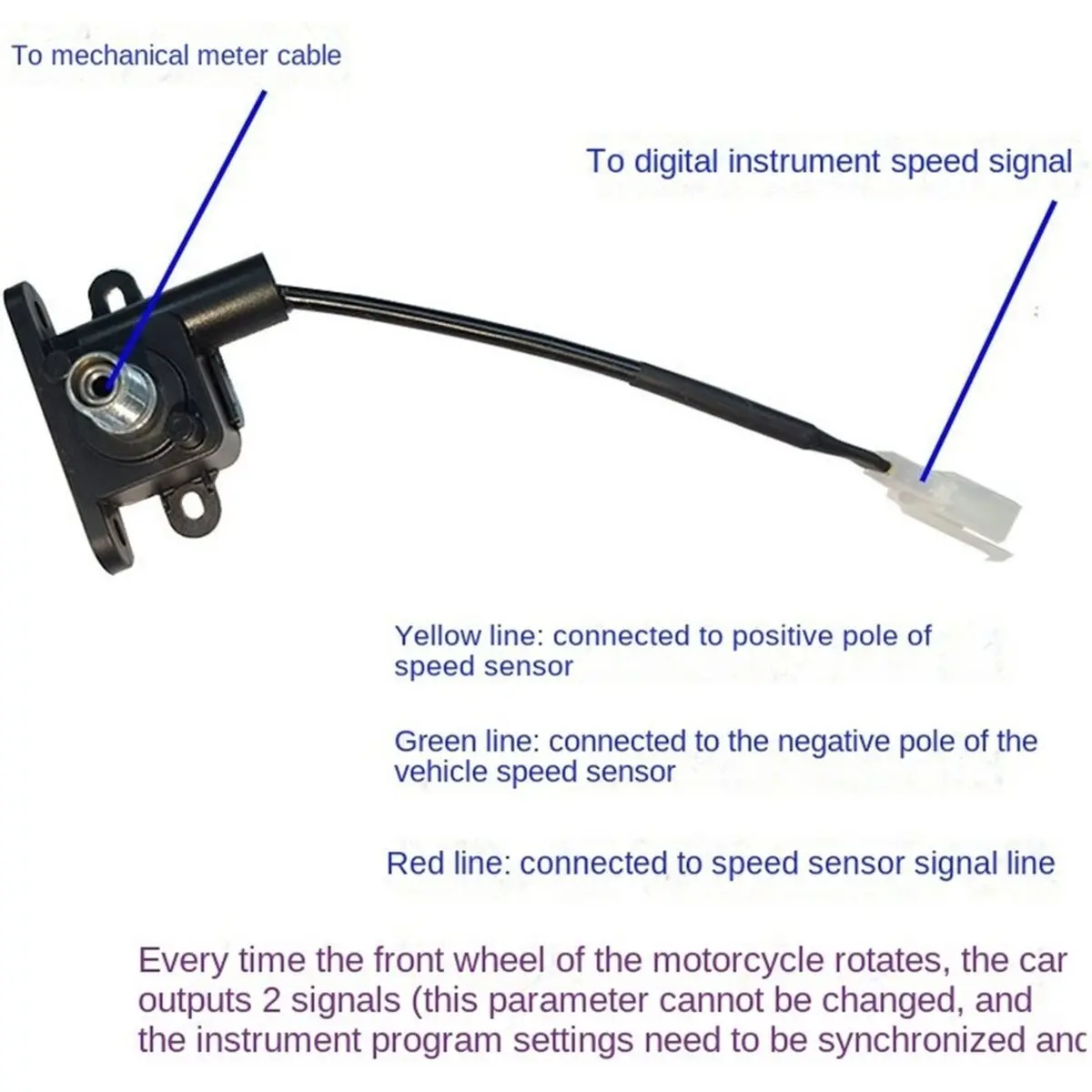 #96Z (Black)Mechanical Speedometer to Digital Gauge Conversion Kit,Motorbikes Accessories