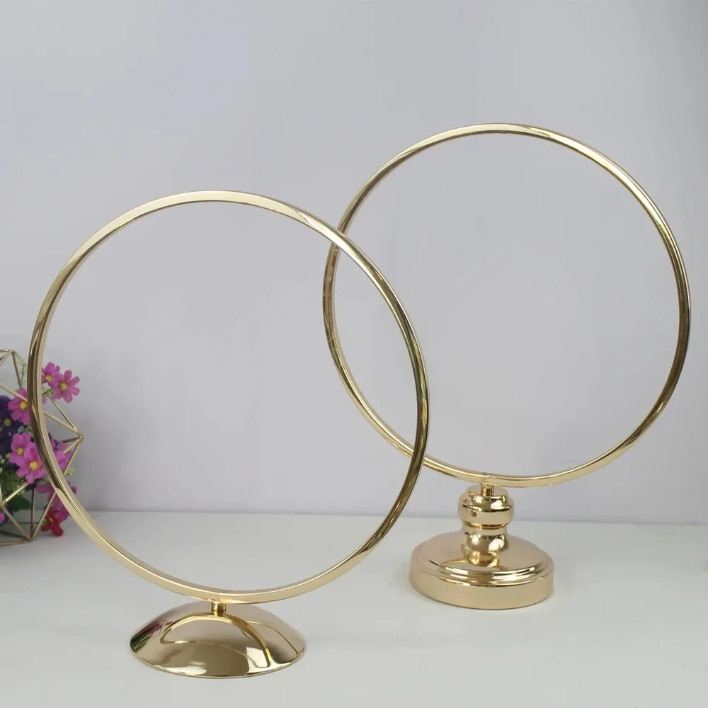 

Round Ring Arch Wedding Table Centerpieces, Metal Artificial Shelf, Road Lead Floral Stand, Backdrop Decoration, 10Pcs