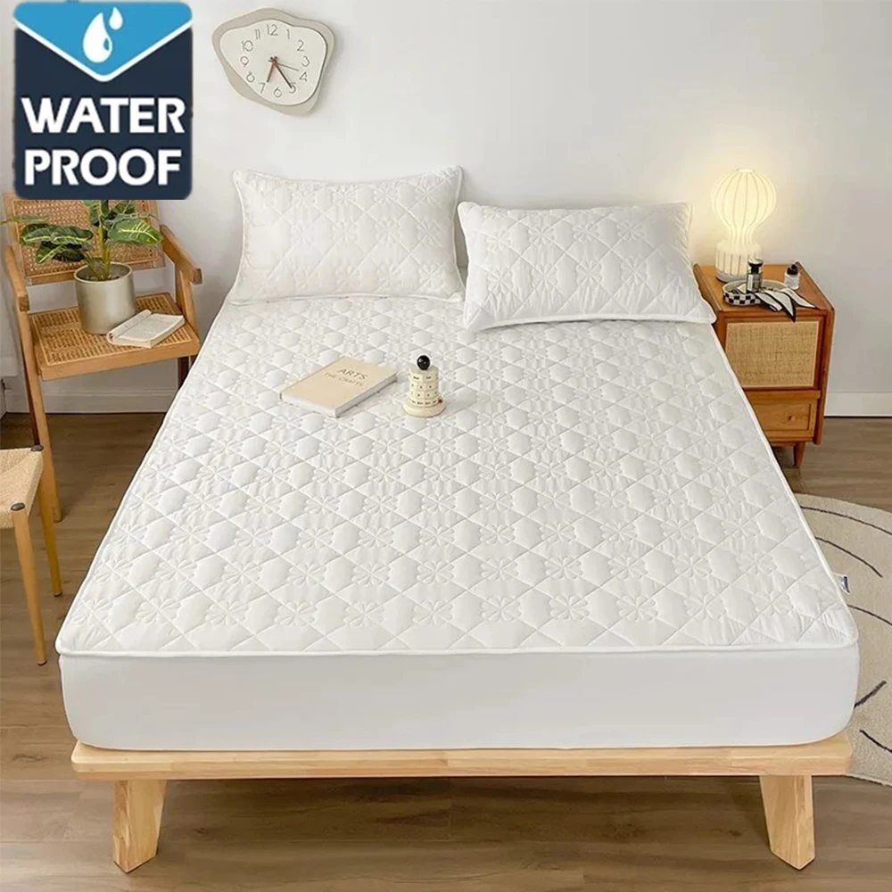 

1PC Waterproof Mattress Protector Cover Pad Washable Mattress Bed Protector with Elastic Band/Cotton Dust Cover Bed Cover