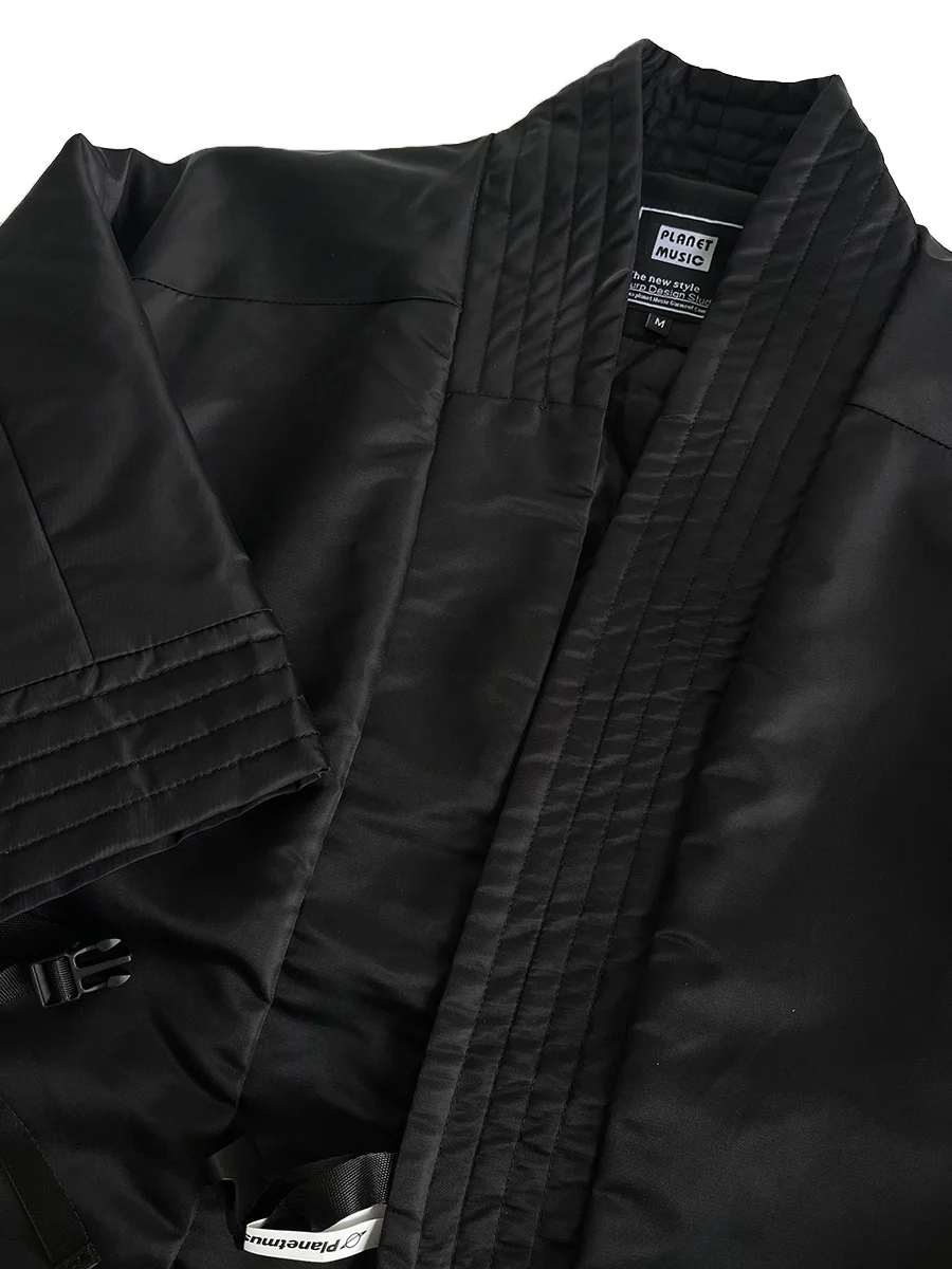 Stylish Retro Japanese Brand Cotton Jacket Half Sleeve Workwear Outerwear Cleanfit Loose Style Polyester Filling Warmth Youth...