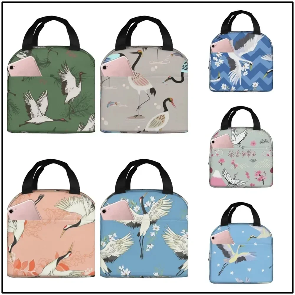 Crane Wild goose Lunch bag thickened insulated bento bag is suitable for office students men and women food insulated bags