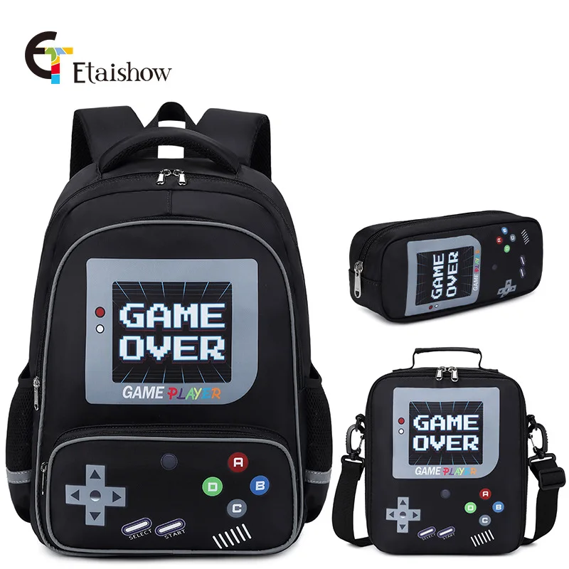 School Bag Kids Backpack for Boy Backpack  Bookbag Carry on Luggage with Lunch Bag