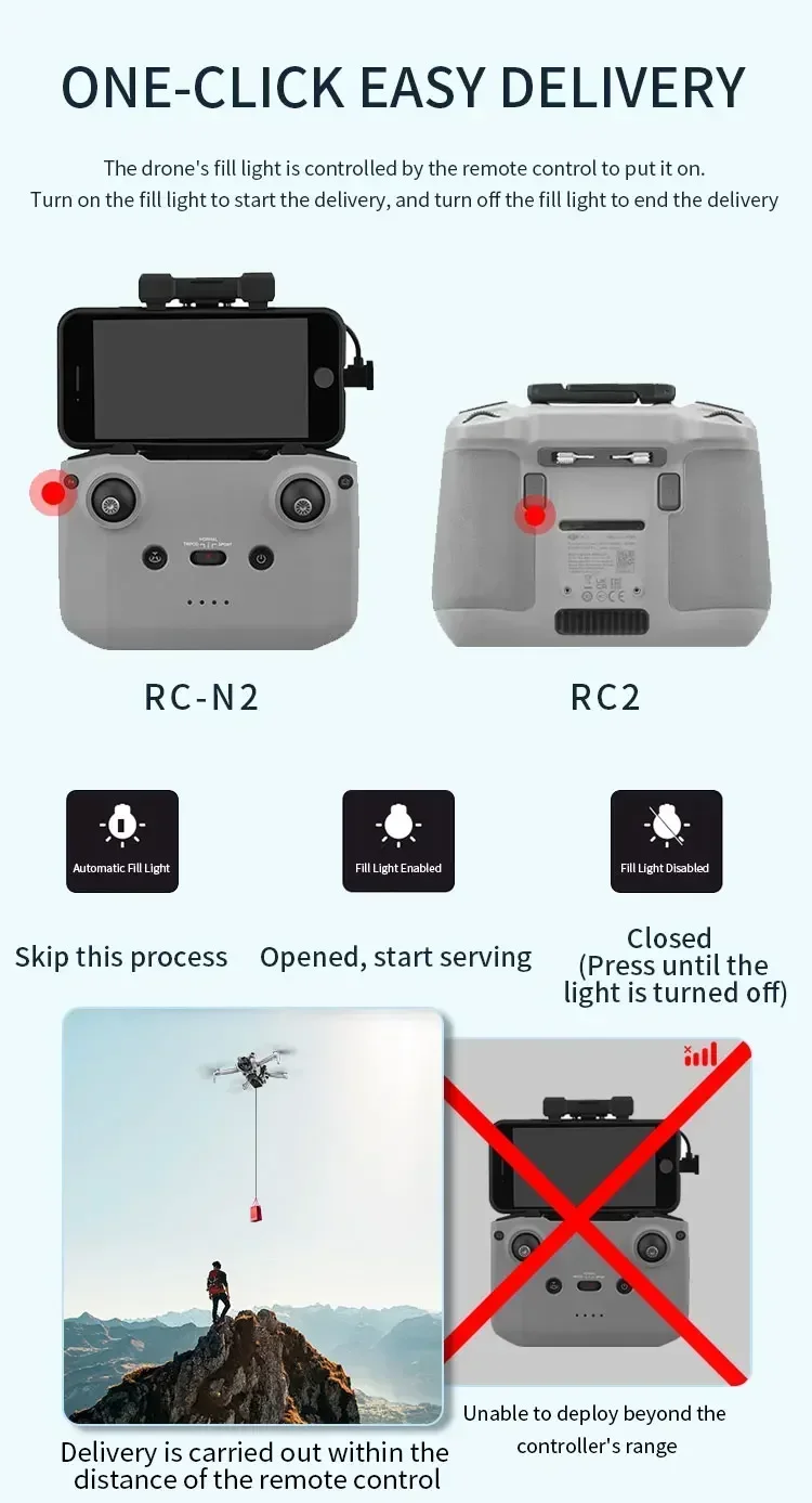 Airdrop systém souprava držák RC 2/RC-N2 ovládání vzduch dodání pro DJI vzduch 3 prodleva příslušenství