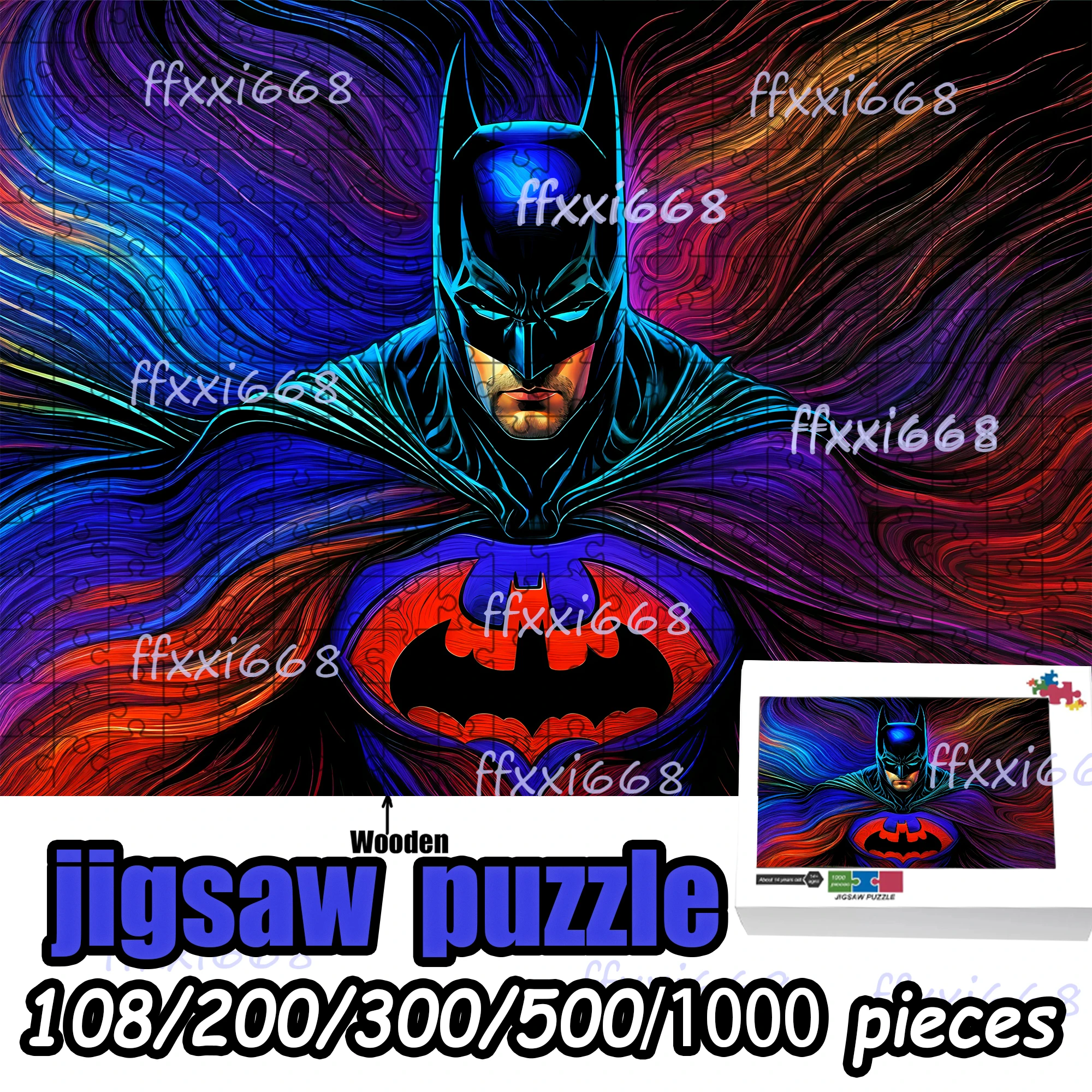 

Batman Wooden Jigsaw Puzzle 108/200/300/500/1000 Pcs, Stress Relief Gift for Adult Fans,High quality