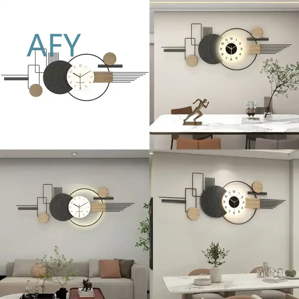 Fashion Silent Wall Clock for LED Art Mural Large Aesthetic Big Size Wall Watch for Restaurant Relogio De Parede Living Room