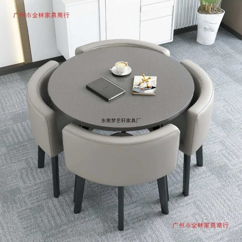 Receivable dining table Household small apartment Dining table Shop pavement Negotiation Table and chair combination Reception R