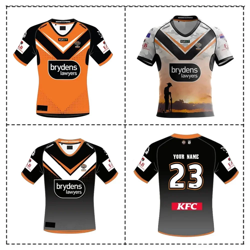 

2023 Wests Tigers Home / Away / Anzac Mens Rugby Jersey Size:S-5XL （Print Custom Name Number）