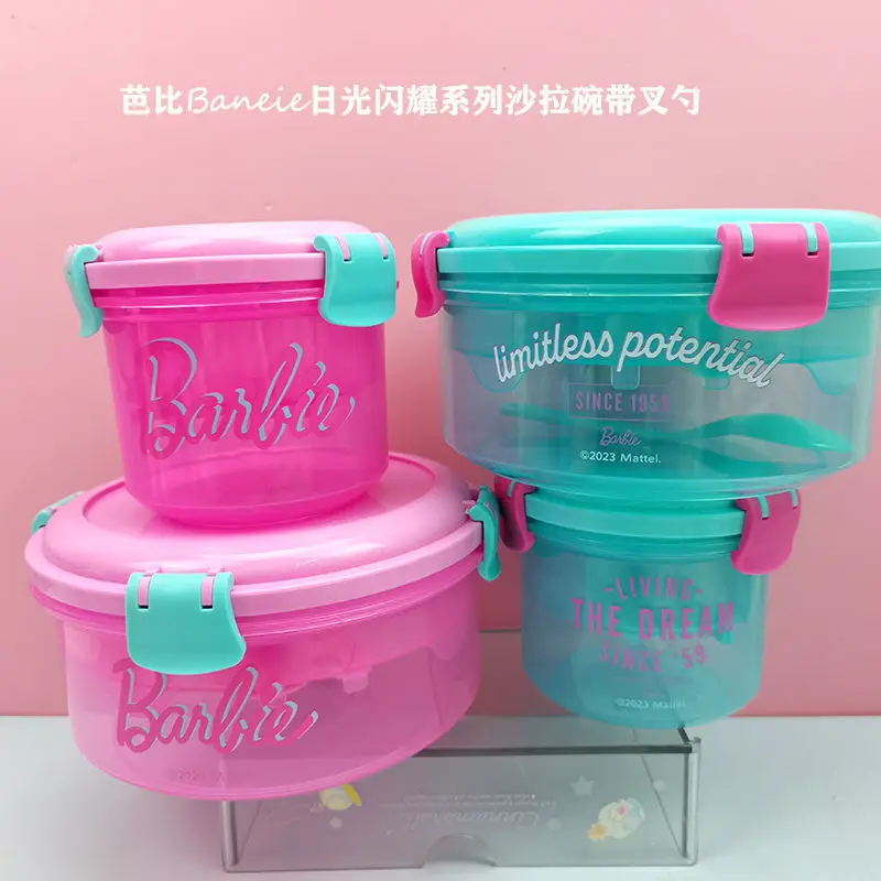 Miniso Barbie Lunch Box Salad Bowl Decoration Dim Sum Box Soup Bowl Rice Bowl Microwave Heating Office Student Gifts Toys