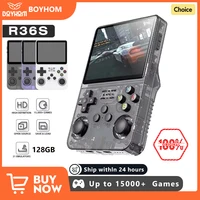 Consola de videojuegos portátil Retro R36S, 128GB/64GB, sistema Linux, pantalla IPS de 3,5 pulgadas, reproductor de vídeo portátil de bolsillo, juegos, regalo para niño