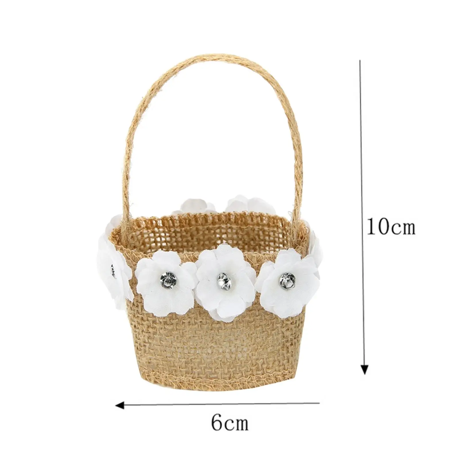 Multifuncional rústico Flower Basket, Candy Bag, Halloween Party, 5pcs