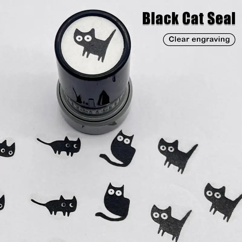 

Small Black Cat Stamp Cute Cartoon Stamps Lovely Cat Animal Stamp DIY Scrapbooking Decoration Stationery Self-Inking Stampers