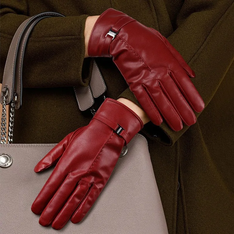 

Winter thermal gloves New Zealand sheepskin gloves women's high-end driving cycling fashion gloves