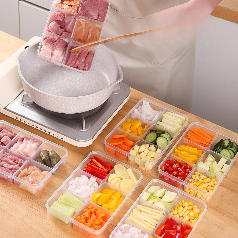 

1 шт. прозрачный 2/3/4/6 сетчатый холодильник большой емкости ящик для хранения замороженного мяса отделение для еды в упаковке кухонные инструменты