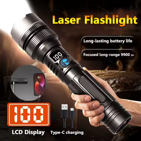 Xiaomi display led lanterna laser super brilhante tipo-c recarregável ipx8 à prova dwaterproof água de longa duração acampamento lanterna de emergência