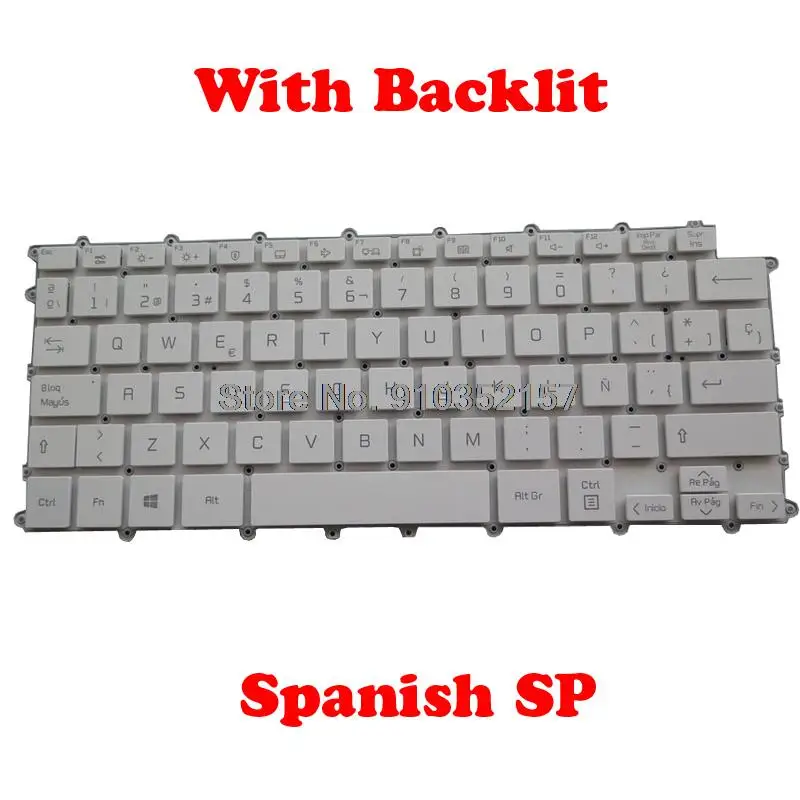 Imagem -04 - Teclado Retroiluminado para Laptop sem Moldura Apto para lg 14z90p 14z90p-g 14z90p-k Polônia Espanhol sp Itália Inglês po Arábia ar Coreano kr