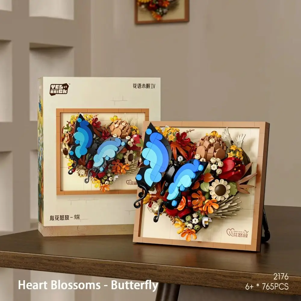 2025 DIY flores bloques de construcción decoración del hogar regalos de boda marco de imagen 3D decoración de escritorio creativa