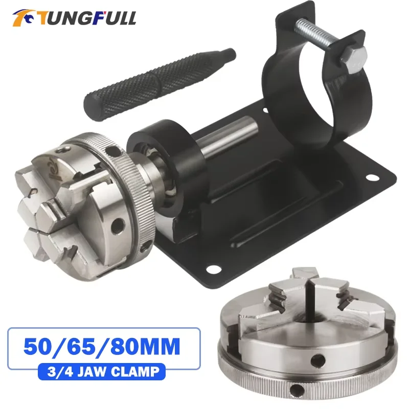 Lathe Chuck 3/4 Jaw Mini Lathe Parts Self-centering Lathe Spindle DIY Lathe Chuck Lathe for Wood Carpenter Lathe Accessory