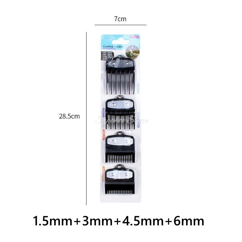2/3/4 stücke Für Wahl Universal Haar Clipper Grenze Kamm Schwarz Transparent Rot Guide Trimmer Wachen Befestigung 1,5mm 3mm 4,5mm 6mm – Detail 9