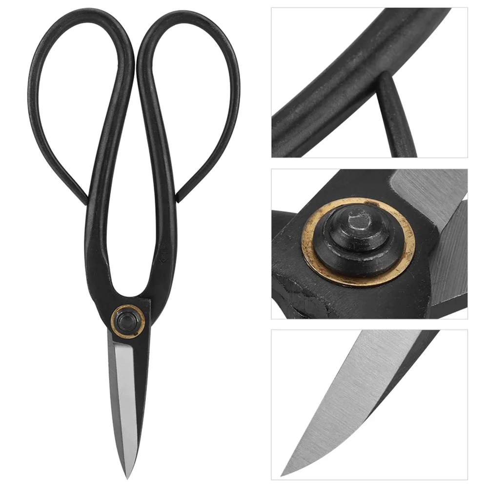 

Professional Steel Bonsai Scissors Black Sharp Blades Garden Cutter Butterfly Handle Bonsai Garden Tools Indoor Plant